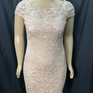 Calvin Klein Womens 12 Pink Sequined Lace Dress